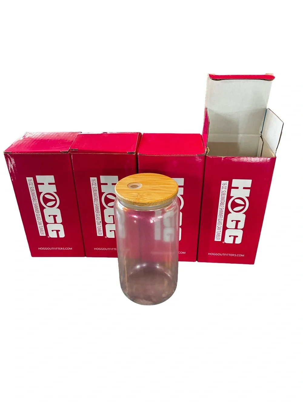 HOGG 16oz Shimmer Glass Sublimation Tumblers Set of 4 NIB
